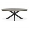 Bentley Designs Ellipse Fumed Oak 6 Seat Dining Table- front on