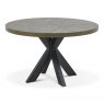 Bentley Designs Ellipse Fumed Oak 4 Seat Circular Dining Table- front angle shot