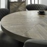 Bentley Designs Ellipse Fumed Oak 4 Seat Circular Dining Table- feature top