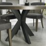 Bentley Designs Ellipse Fumed Oak 4 Seat Circular Dining Table- feature frame