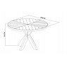 Bentley Designs Ellipse Fumed Oak 4 Seat Circular Dining Table- line drawing