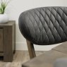 Bentley Designs Ellipse Fumed Oak Upholstered Chair- Dark Grey Fabric- stitch feature