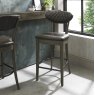 Bentley Designs Ellipse Fumed Oak Upholstered Bar Stool- Old West Vintage Fabric- feature