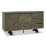 Bentley Designs Ellipse Fumed Oak Wide Sideboard- front angle shot