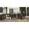 Bentley Designs Logan Fumed Oak 6 - 8 Extending Dining Table and Ellipse Dark Grey Fabric