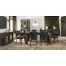 Bentley Designs Logan Fumed Oak 6 Seat Dining Table- Logan Fumed Oak Chairs- Dark Grey Fabric