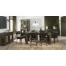 Bentley Designs Logan Fumed Oak 6 Seat Dining Table- Ellipse Fumed Oak Chairs- Old West Vintage