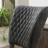 Bentley Designs Logan Fumed Oak Upholstered Chair- Dark Grey Fabric- feature shot