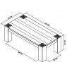 Bentley Designs Logan Fumed Oak Coffee Table- line drawing