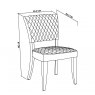 Bentley Designs Logan Rustic Oak Upholstered Chair- Dark Grey Fabric- Line Drawing