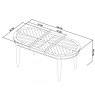 Bentley Designs Monroe Silver Grey 4-6 Seat Extending Dining Table- line drawing