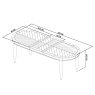 Bentley Designs Monroe Silver Grey 6-8 Seat Extending Dining Table- line drawing