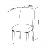 Bentley Designs Monroe Silver Grey Upholstered Chair- Slate Grey Fabric- line drawing