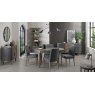 Bentley Designs Monroe Silver Grey Upholstered Chair- Slate Grey Fabric- lifestyle 4-6 seater
