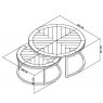 Bentley Designs Monroe Silver Grey Nest of Coffee Table- line drawing