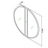 Bentley Designs Monroe Silver Grey Circular Wall Mirror- line drawing