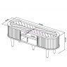 Bentley Designs Monroe Silver Grey Entertainment Unit- line drawing