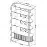 Bentley Designs Monroe Silver Grey Open Display Unit- line drawing