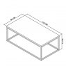 Bentley Designs Renzo Zinc & Dark Grey Coffee Table - line drawing