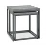 Bentley Designs Renzo Zinc & Dark Grey Nest of Lamp Tables - front angle shot