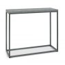 Bentley Designs Renzo Zinc & Dark Grey Narrow Console Table - front angle shot