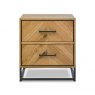 Bentley Designs Riva Rustic Oak 2 drawer nightstand - front on