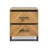 Bentley Designs Riva Rustic Oak 2 drawer nightstand - feature drawers open