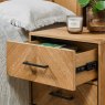 Bentley Designs Riva Rustic Oak 2 drawer nightstand - feature drawer open