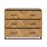 Bentley Designs Riva Rustic Oak 3 drawer wide chest - feature drawers open