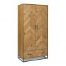 Bentley Designs Riva Rustic Oak double wardrobe - front angle shot