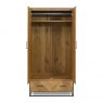 Bentley Designs Riva Rustic Oak double wardrobe - feature open