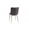 Gallery Collection Eriksen - Dark Grey Faux Leather Chair with Oak Effect Legs (Pair)