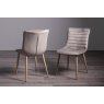Gallery Collection Eriksen - Grey Velvet Fabric Chairs with Grey Rustic Oak Effect Legs (Pair)