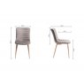 Gallery Collection Eriksen - Grey Velvet Fabric Chairs with Grey Rustic Oak Effect Legs (Pair)