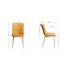 Gallery Collection Eriksen - Mustard Velvet Fabric Chairs with Oak Effect Legs (Pair)