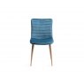 Gallery Collection Eriksen - Petrol Blue Velvet Fabric Chairs with Oak Effect Legs (Pair)