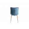 Gallery Collection Eriksen - Petrol Blue Velvet Fabric Chairs with Oak Effect Legs (Pair)