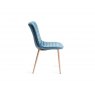 Gallery Collection Eriksen - Petrol Blue Velvet Fabric Chairs with Grey Rustic Oak Effect Legs (Pair)