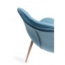 Gallery Collection Eriksen - Petrol Blue Velvet Fabric Chairs with Oak Effect Legs (Pair)