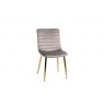 Gallery Collection Rothko - Grey Velvet Fabric Chairs with Gold Legs (Pair)