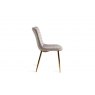 Gallery Collection Rothko - Grey Velvet Fabric Chairs with Gold Legs (Pair)