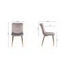 Gallery Collection Rothko - Grey Velvet Fabric Chairs with Gold Legs (Pair)