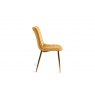 Gallery Collection Rothko - Mustard Velvet Fabric Chairs with Matt Gold Plated Legs (Pair)