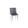 Gallery Collection Rothko - Black Faux Leather Chairs with Shiny Nickel Legs (Pair)