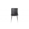 Gallery Collection Rothko - Black Faux Leather Chairs with Shiny Nickel Legs (Pair)