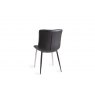Gallery Collection Rothko - Black Faux Leather Chairs with Shiny Nickel Legs (Pair)