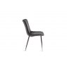 Gallery Collection Rothko - Black Faux Leather Chairs with Shiny Nickel Legs (Pair)