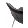 Gallery Collection Rothko - Black Faux Leather Chairs with Shiny Nickel Legs (Pair)