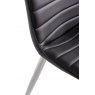 Gallery Collection Rothko - Black Faux Leather Chairs with Shiny Nickel Legs (Pair)