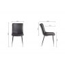 Gallery Collection Rothko - Black Faux Leather Chairs with Shiny Nickel Legs (Pair)